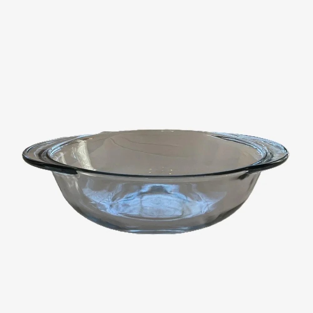 Anchor Hocking 2qt Clear Glass Casserole Dish Round Ovenware Vintage Cottagecore